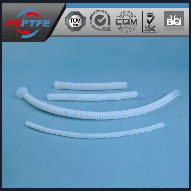FUDA great resistance to fatigue spiral convoluted PTFE tube transparent nature oem