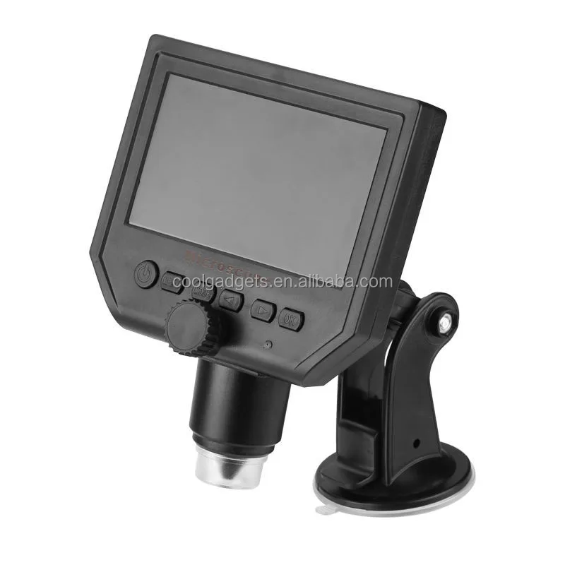 [KOOCU] HD Digital-600X Zoom Microscope with 4.3-Inch HD Display Built-In Battery FHD Vi (2017 Newest)