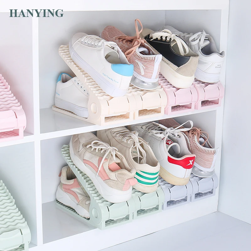 Latest Model Shoe Space Saver Plastic Shoe slots Adjustable shoes organizer