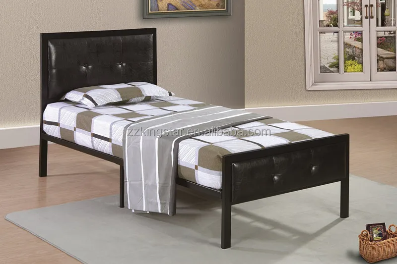 Factory price metal frame upholstered single bed