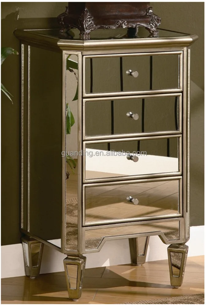 Серебряное венецианское стекло с четырьмя ящиками и зеркалом