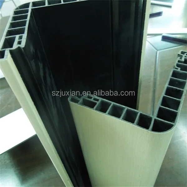 
pvc extrusion profile wood grain Wooden Finish PVC Window Door Profile 