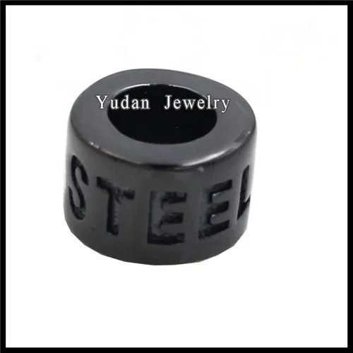 
Factory Custom Stainless Steel Silver Engraved Logo Bead 