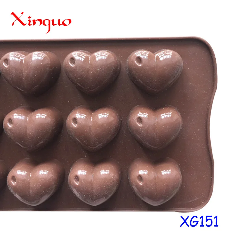 151 stock free sample 15 cavity  heart with raindrop shape silicon resin mold, silicone ice cube tray, silicone chocolate moulds