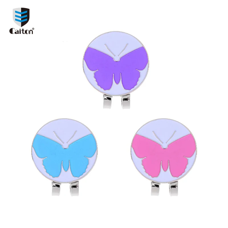 Caiton Factory manufacturer supply alloy golf hat clip  custom logo  magnetic golf ball marker