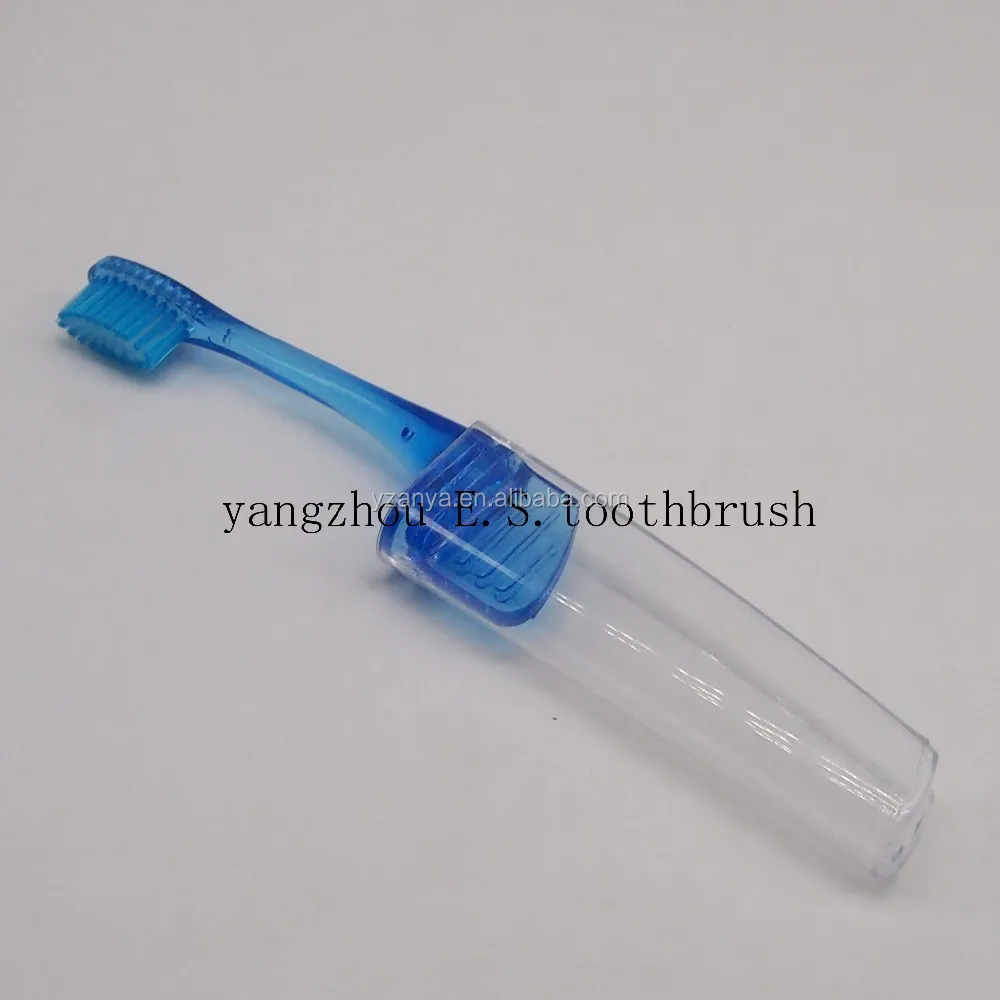 High quality Three Folding Outdoor Traveling Plastic Disposable Tooth Brush Must-have Portable Toothbrush