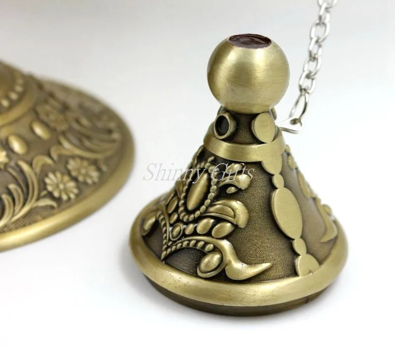 Shinny Gifts Decorative Authentic Big Aladdin Genie Brass Copper Oil Lamp