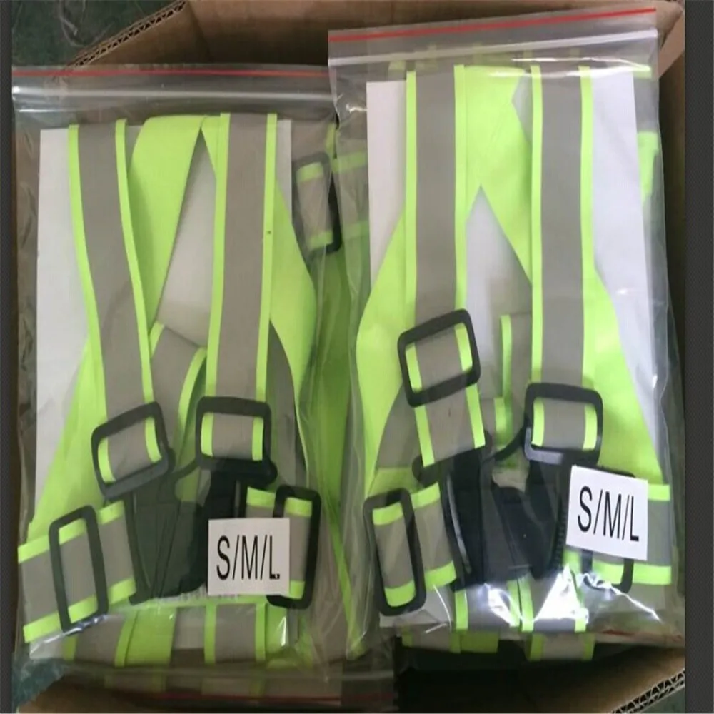 Security Protection Workplace Safety Supplies EN471 running high visibility reflective buckles elastic belt vest