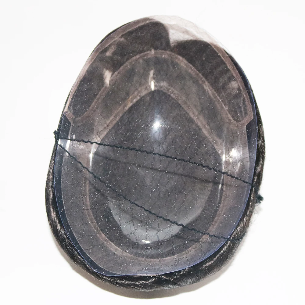 Real Human Hair Man Toupee Remy Hairpieces Swiss Lace With Clear Poly Around Free Shipping Toupee Mens