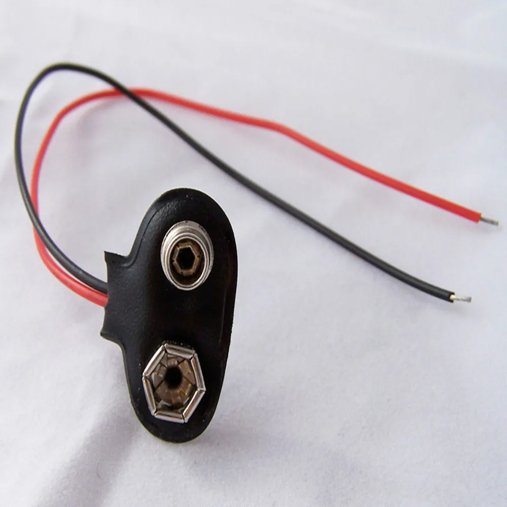 9V battery holder with lid with battery snaps with wire