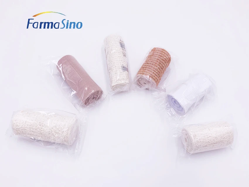 Farmasino Medical Cotton Spandex Elastic Crepe Bandage with Different Size