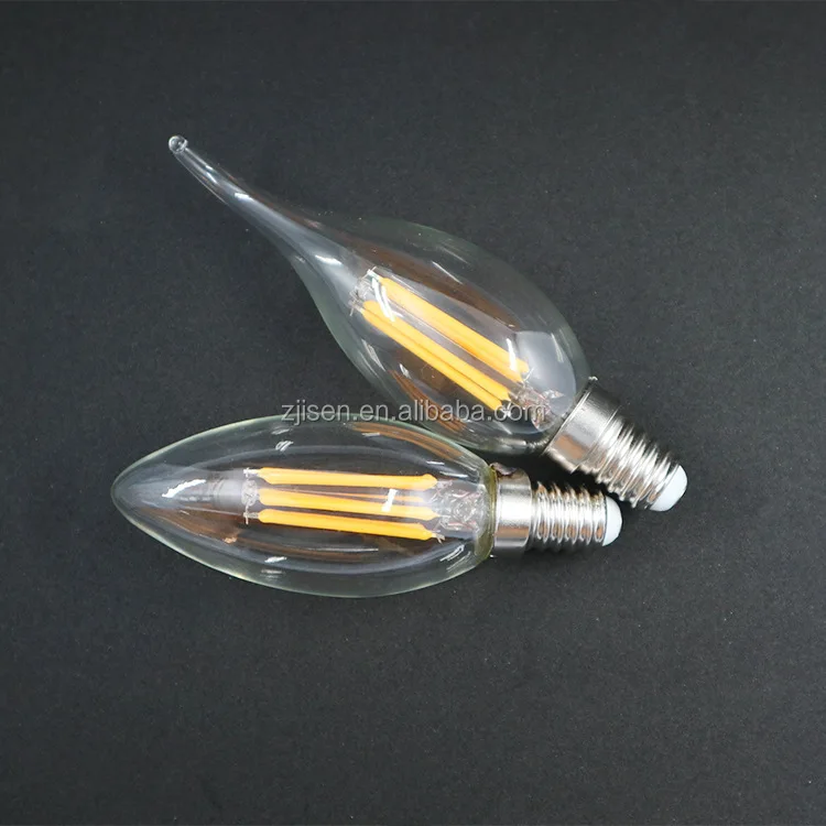
high quality E14 E27 led filament candle flame bulb 6w 