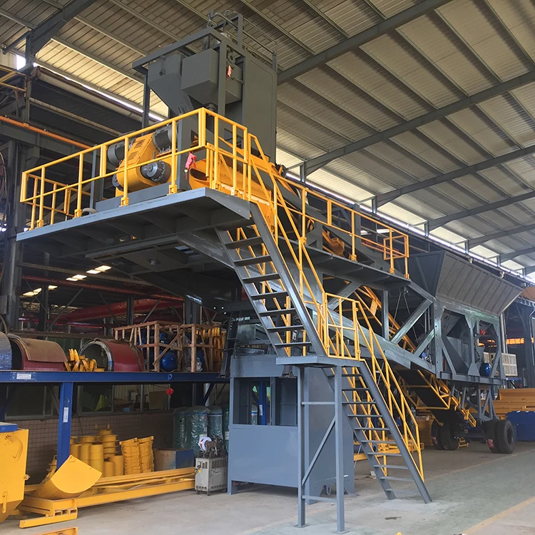 
2019 New design 50m3/h mobile concrete batching mixing plant 