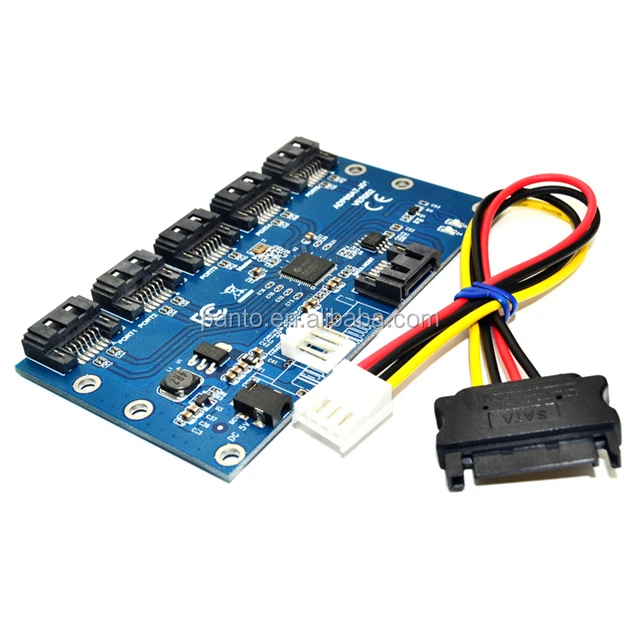 SATA II Adapter Card SATA 1 to 5 Port Converter (SATA Port Multiplier) Riser card Hub for IFPS