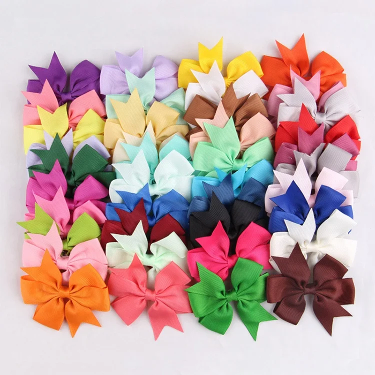 
Factory price Ribbed fishtail spring women s hair accessories 40 colors bow hair pin kids 