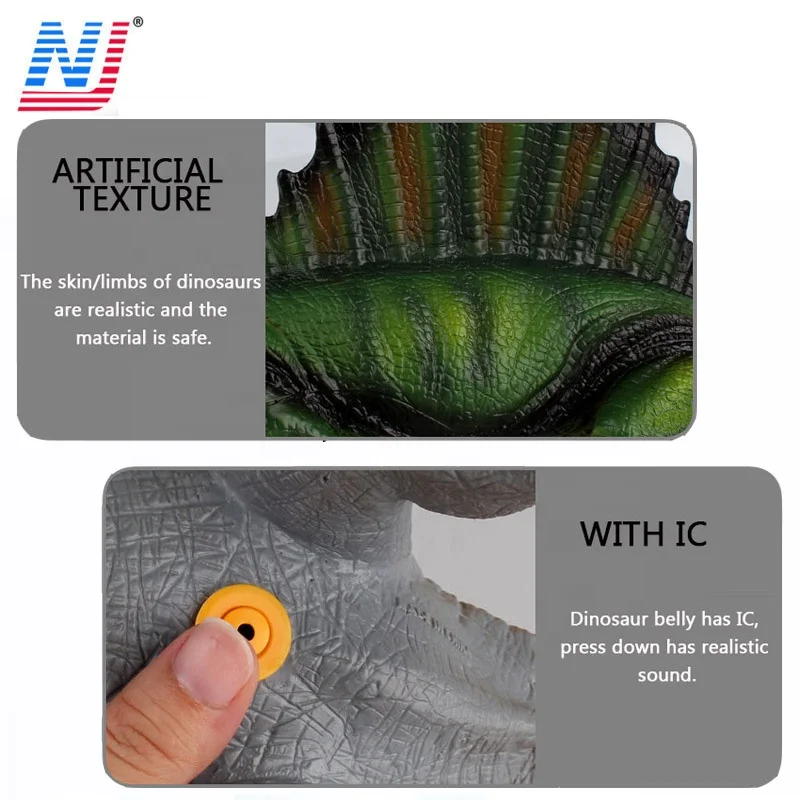 13.5-16 inch soft rubber vinyl dinosaur with sound