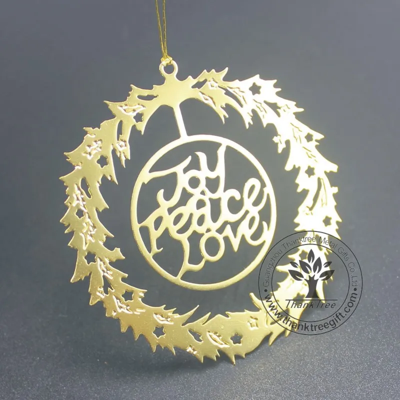 Holiday gift metal Christmas tree laser cutting silver stainless steel ornament