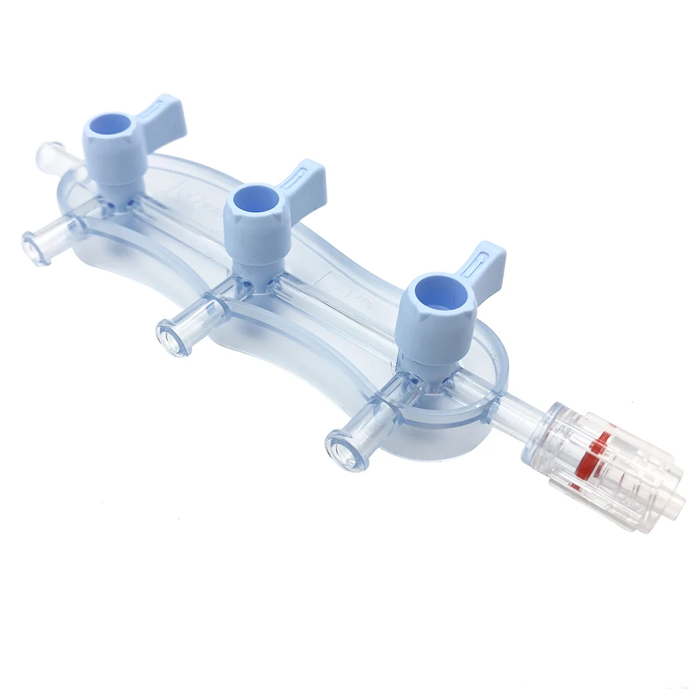 
Disposable high medical pressure 3-port infusion manifold 