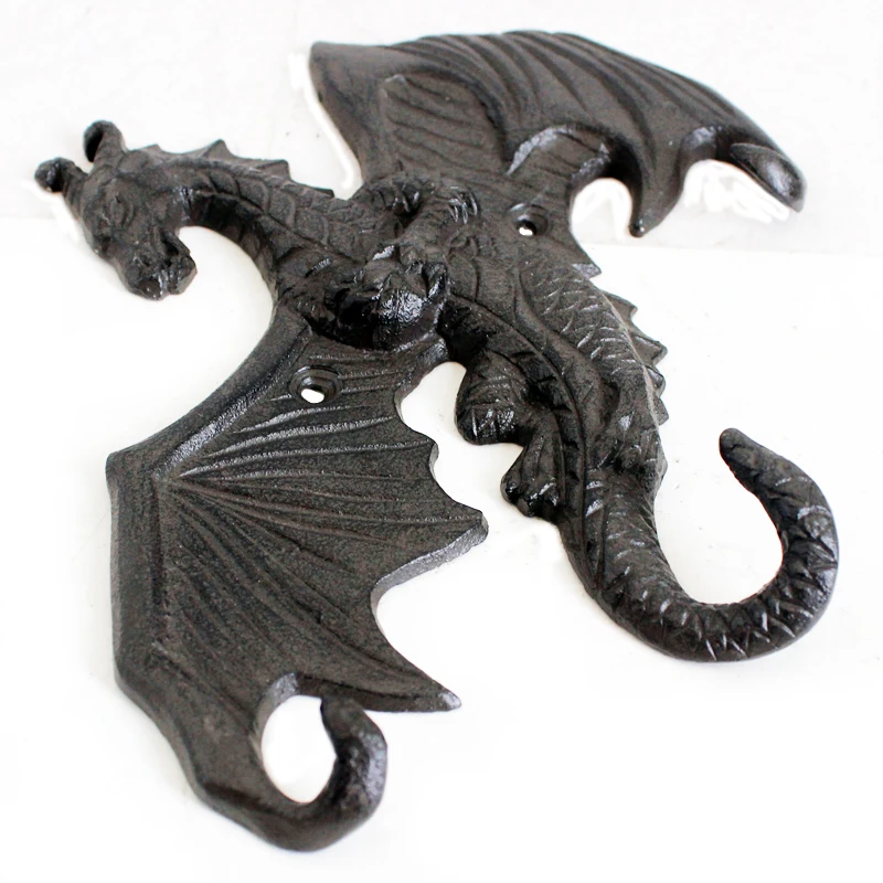 Cast iron handicraft  dragon with threel hooks for home decoration