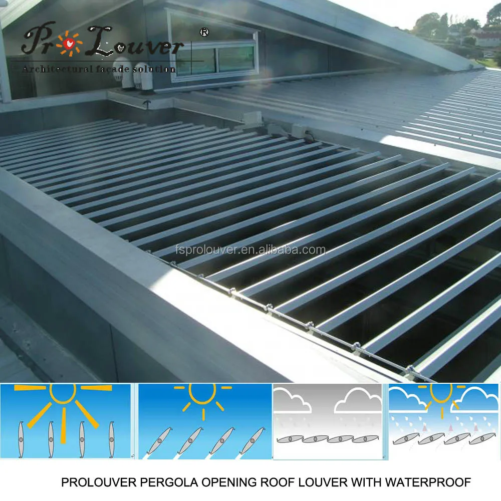 Outdoor Design Aluminum Pergola, Waterproof Pergola Covers, Automatic Roof Pergola Louver