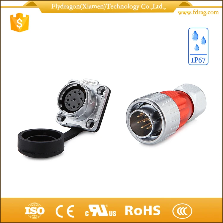 9-контактный m20 водонепроницаемый пайки розетка электрического сигнала разъем