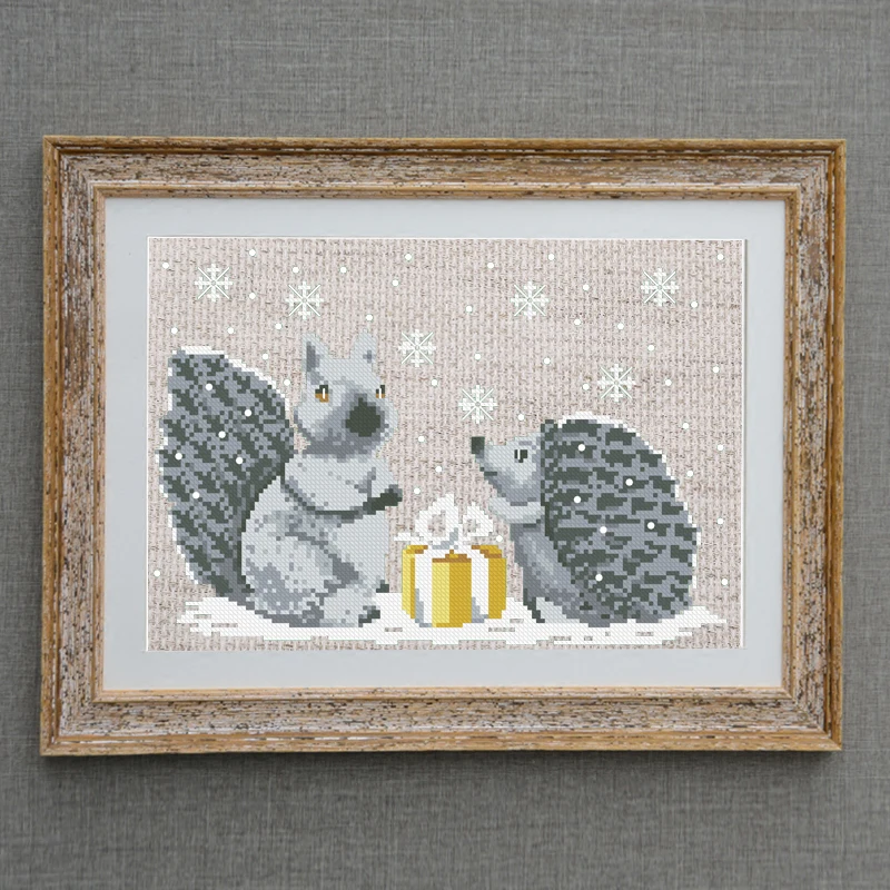 Набор для вышивки крестиком «сделай сам» DMC, наборы для вышивки, ежики и белки, Прямая продажа с фабрики, животные