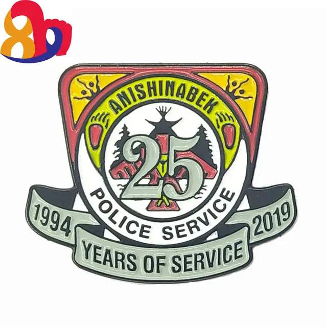 
Custom police service metal badge lapel pin for souvenir 
