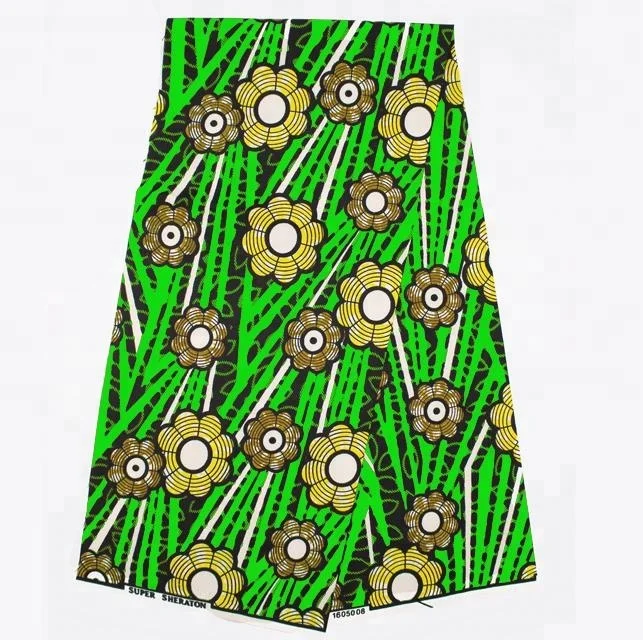 Plain woven 100% cotton capulana wax print fabric