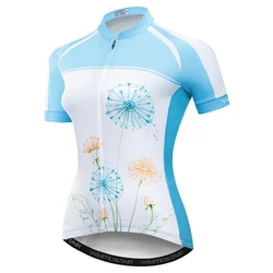 Weimostar Downhill Jerseys MTB Shirt Top Breathable Bicycle Clothing Ropa Ciclismo Blue Women Short Sleeve Cycling Jersey