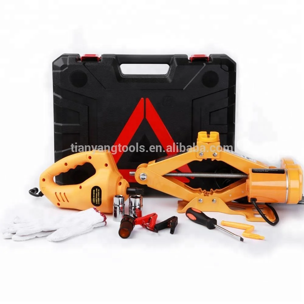 Hot Selling CE ISO Chinese Supplier Manufacturer OEM Auto DC12V 2T Portable Electric Scissor Car Jack for Quick Repair Tools Kit
