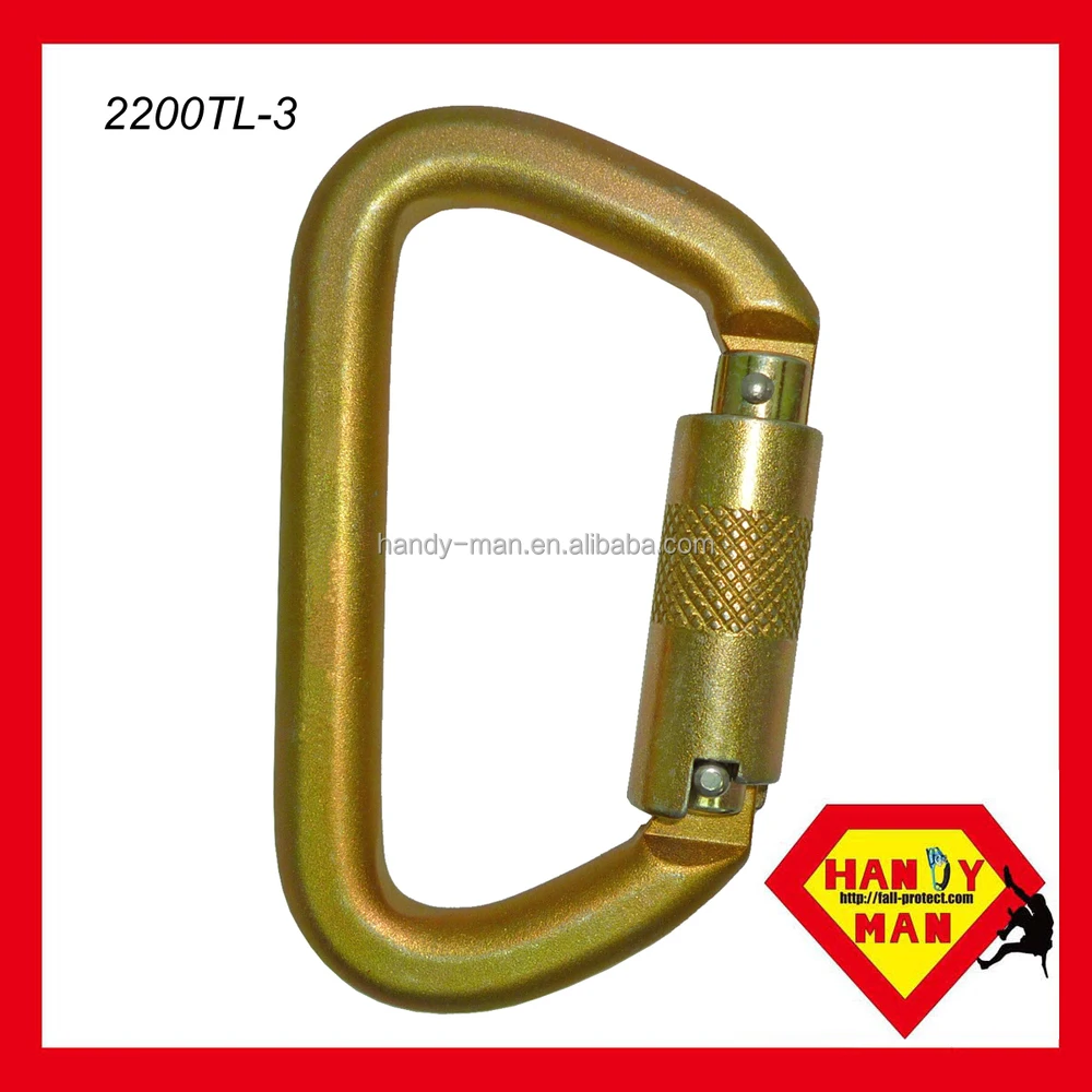 Steel D Type Large Carabiner Screw Gate Industrial work place Hook