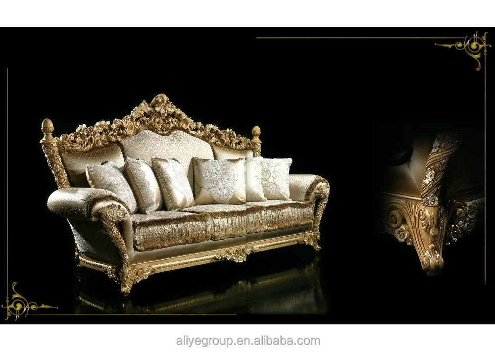 Luxury italian living room set hand carved sofa set antique baroque european furniture