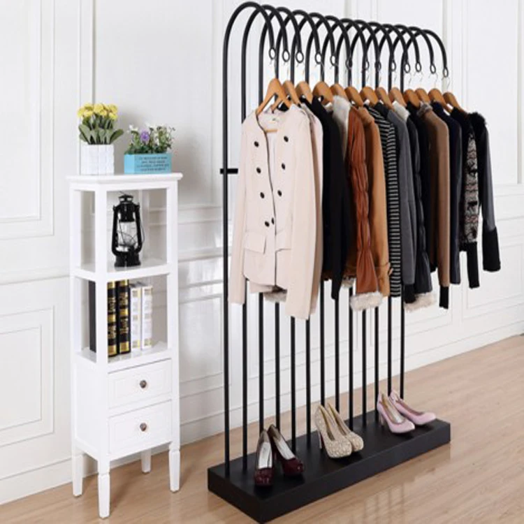 Retail Shop Design Clothing Store display showcase gold clothing rack for shop
