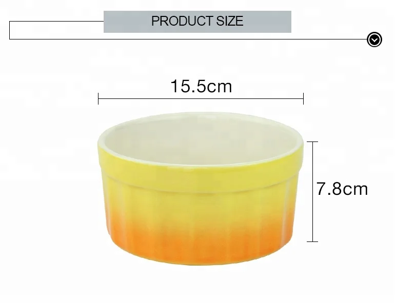 
Gradient Ramp Ramekin, Mini Dessert cup, Ceramic Souffle Dishes Oven Safe 