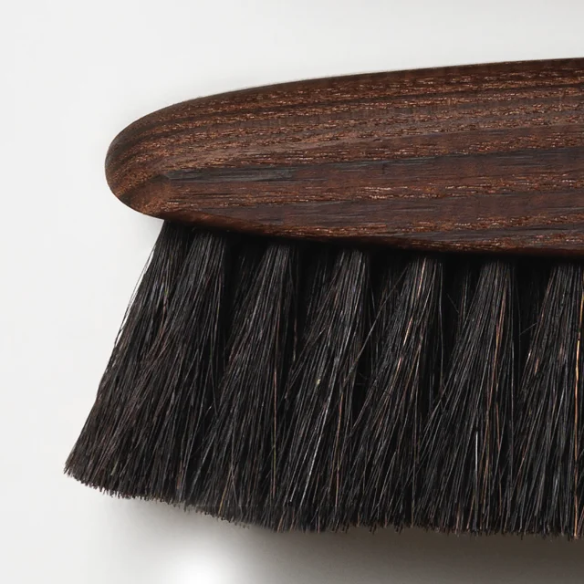 Hot selling wooden handle clean horse hair best shoe brush soft