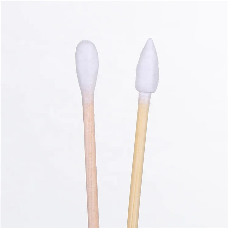 High quality double head design safety nontoxic double - end wooden cotton tips swabs for makeup