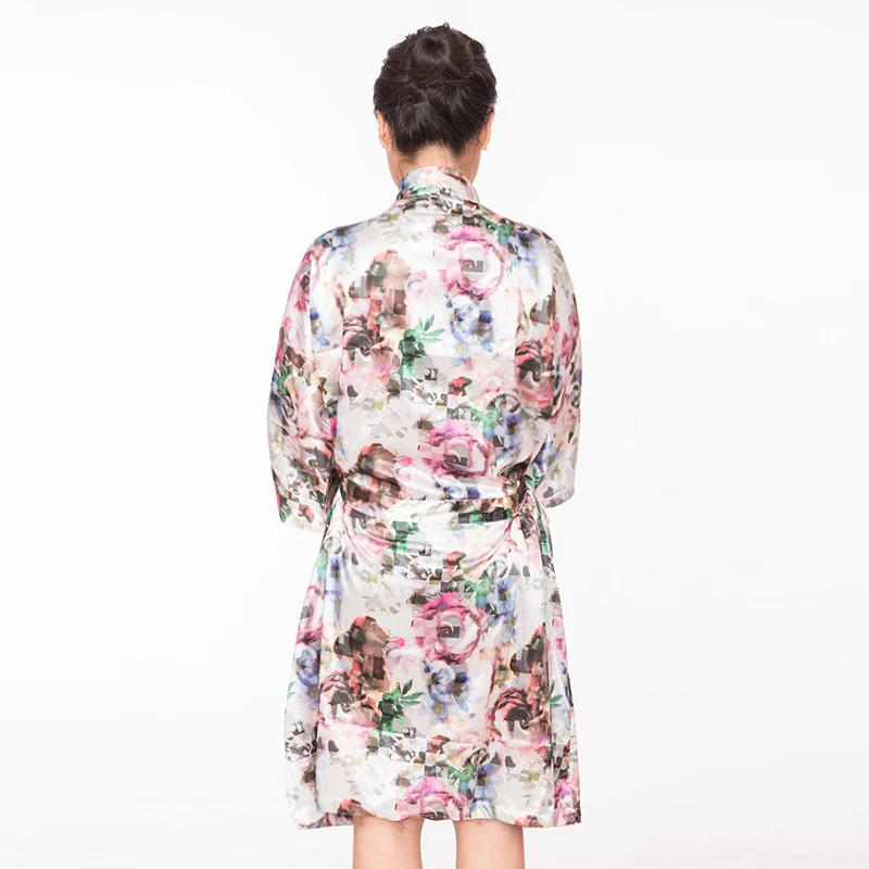 Vinnie New arrival silk kimono robe for men short satin