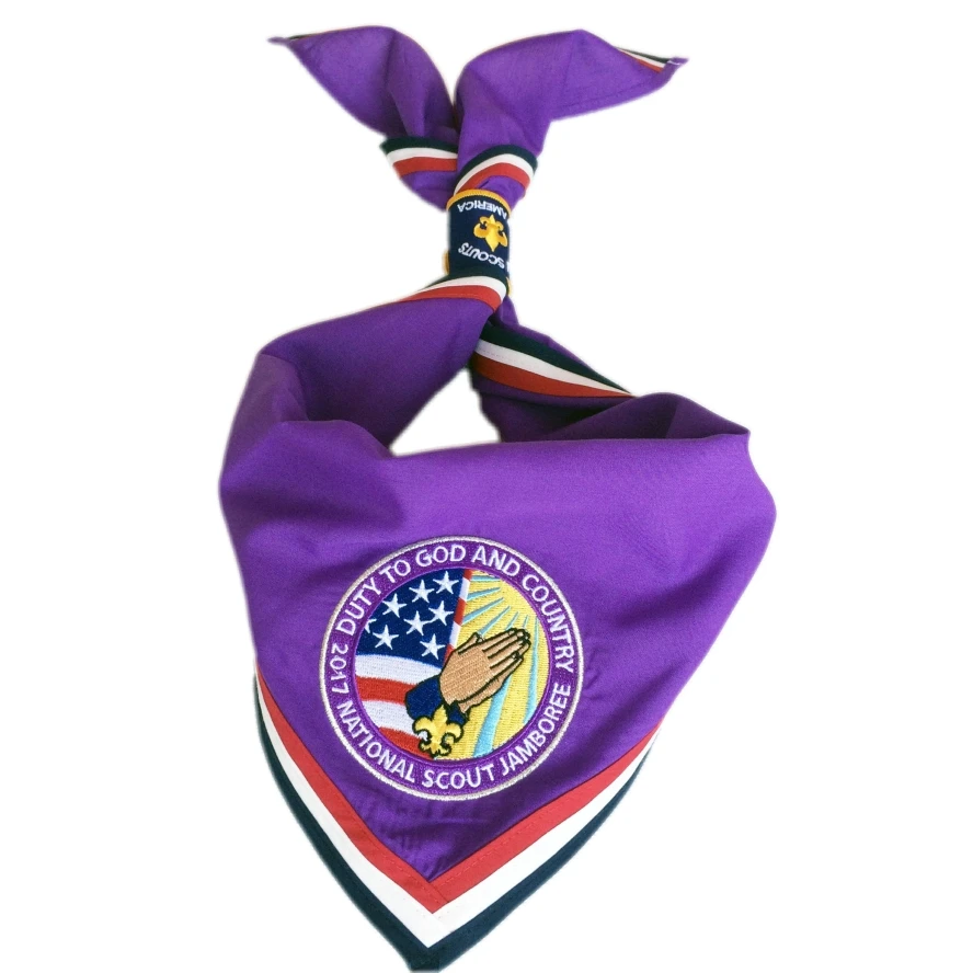 Custom Embroidered Scouts Neckerchief Fabric Scouting Camping Embroidery Neckerchief boy scout neckerchief