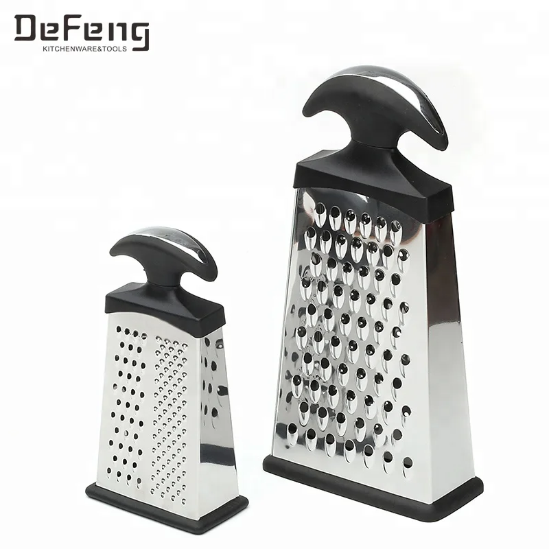 
Hot Sale Multifunction 4 Sides 7 Inch And 10 Inch Stainless Steel Coconut Grater With Black PP Handle 