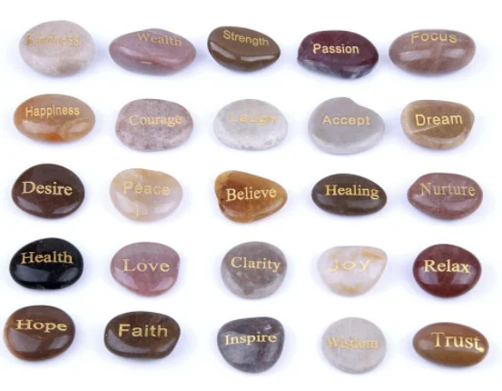 Wholesale inspirational stones Engraved stone Pocket Inspirational Stones Courage