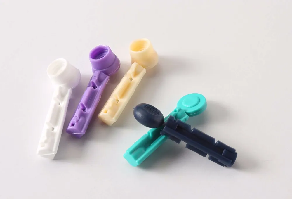 Высококачественные Плоские ланцеты для крови с пластиковой ручкой и поворотным верхом, измерительный прибор 30