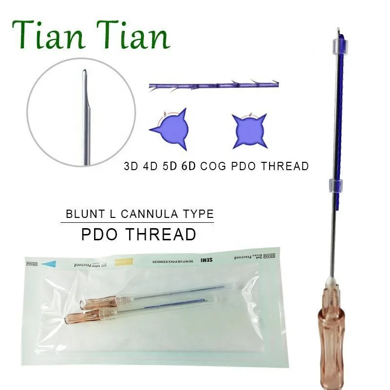 Тупый наконечник micro cannula игла 3D 4D Cog lift PDO Thread для наполнителей
