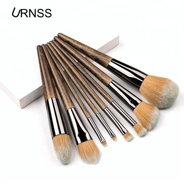 
Makeup your own brand 8pcs makeup brush wooden vegan cosmetics brush set 