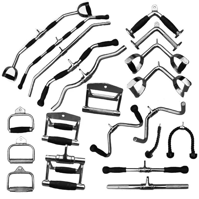 Wholesale durable deluxe tricep v shaped press down bar training accessories gym equipment tricep pulley kit