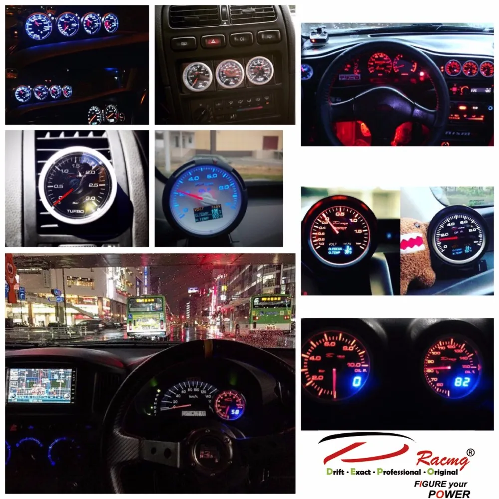 52mm Apillar Universal Black Triple A pillar gauge pod For Right Hand Drive Car Vehicle A-pillar gauge pod