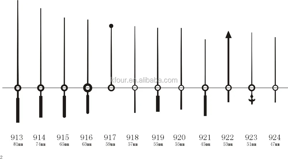 Aluminum clock hands second hands