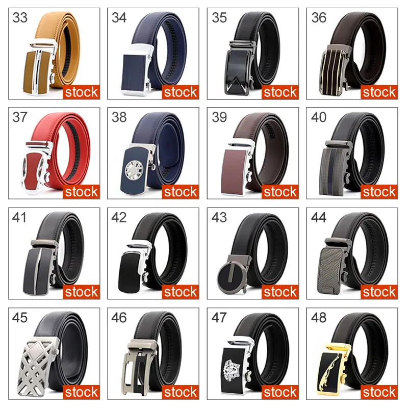 Black White Blue Fashion Genuine Mens Belt Straps for Pin Buckle Belt