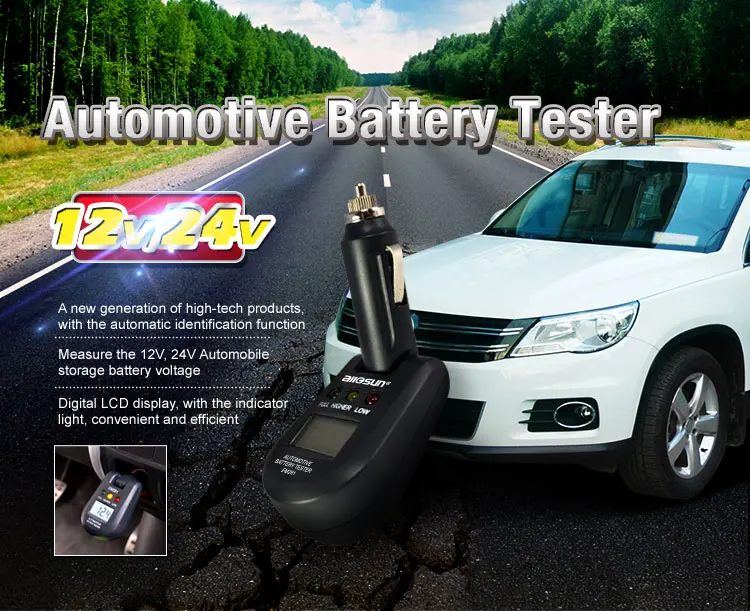 Allosun EM281 Automotive Battery Tester Digital Display 12v Led Digital Car Battery Tester