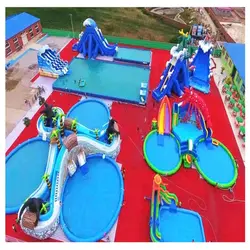 Hot selling summer Inflatable Water slide with pool, durable PVC Inflatable Water park inflatable aqua park for kids and adults