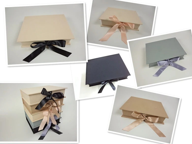 Image Folio Boxes 20 matted mounts handmade clam shell style presentation box with ribbon Portfolios